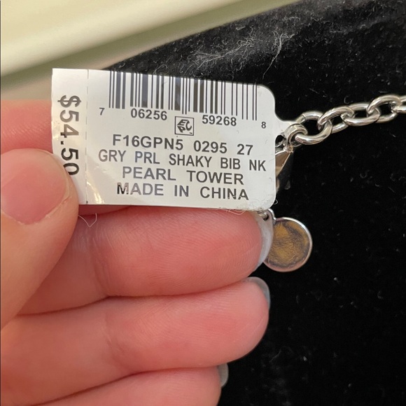 CHARTER CLUB NWT Chic Silver Pearl Cluster Necklace Adjustable - Picture 5 of 7